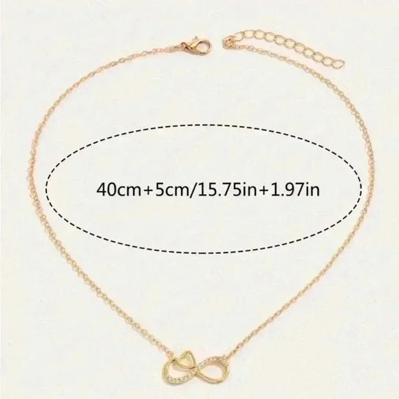 ⚠️Clearance Heart And Infinity Pendant Necklace Gold - Picture 4 of 5
